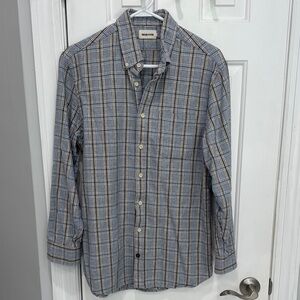 Taylor Stitch Blue and Tan Plaid Casual Shirt